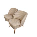 2 x vintage cocktail stoel (setprijs), Huis en Inrichting, Fauteuils, Ophalen, Hout, Gebruikt, Minder dan 75 cm