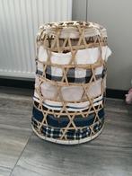 Decoratieve lampenkap van bamboe en stof, Huis en Inrichting, Lampen | Lampenkappen, Ophalen, Zwart, 25 tot 50 cm, Rond
