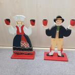 2 scandinavische houten kandelaars, Diversen, Kerst, Ophalen of Verzenden, Zo goed als nieuw