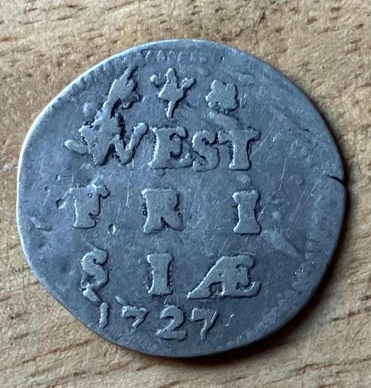 Dubbele Wapenstuiver West-Friesland 1727, Postzegels en Munten, Munten | Nederland, Losse munt, Overige waardes, Vóór koninkrijk