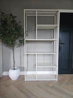 Metalen Roomdivider / Wandkast Gebroken Wit, Huis en Inrichting, Ophalen, Met plank(en), Gebruikt, 100 tot 150 cm