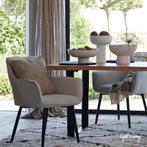 Light & Living Eetkamerstoel Emily Grijs 60.5x60x87 cm, Huis en Inrichting, Stoelen, Ophalen, Twee, Nieuw, Metaal