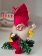 Vintage Kerstkabouter, Papier mache gezichtje, Gnoom, Kerst, Ophalen, Gebruikt
