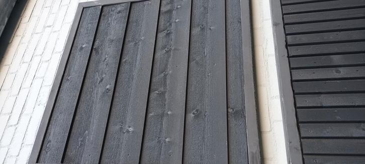 Zweeds rabat zwart gespoten potdeksel planken GOEDKOOP, Tuin en Terras, Palen, Balken en Planken, Nieuw, Planken, 250 cm of meer