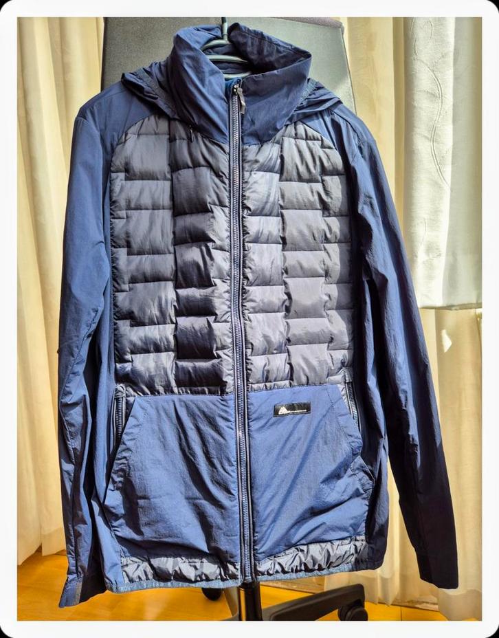 Superdry Hybrid Hooded Down Jacket, Kleding | Heren, Jassen | Winter, Zo goed als nieuw, Maat 46 (S) of kleiner, Blauw, Verzenden