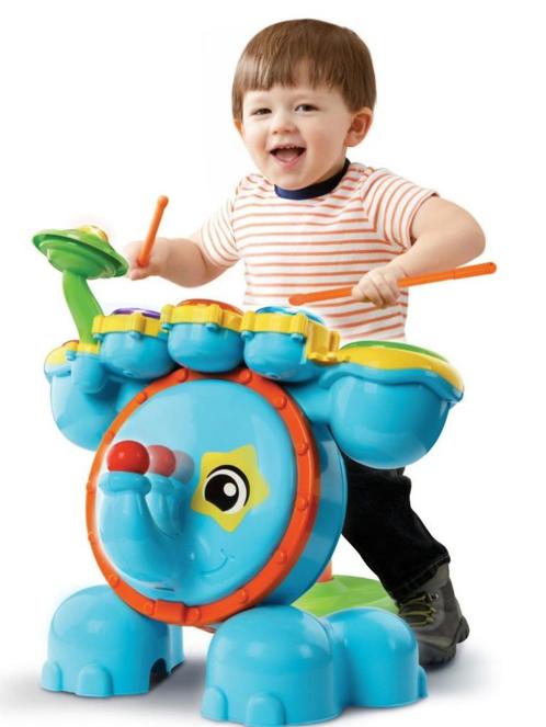 V-Tech rock en leer drumstel olifant, Kinderen en Baby's, Speelgoed | Vtech, Gebruikt, 6 maanden tot 2 jaar, Ophalen