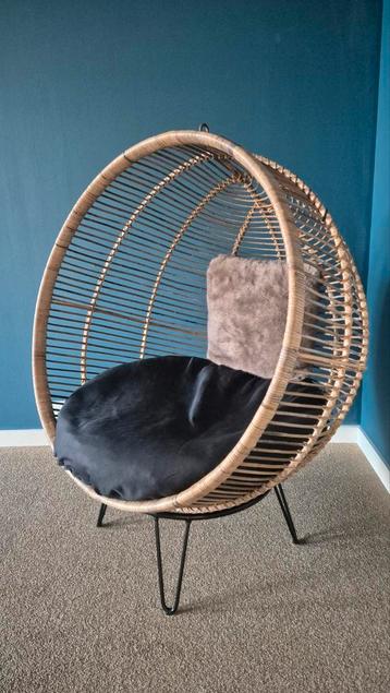 Rotan Ei Stoel met Kussen beschikbaar voor biedingen
