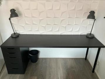 Bureau Ikea zwart 200 x 60 x 73,5 cm: Lagkapten, Alex, Olov beschikbaar voor biedingen