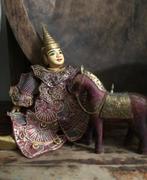 Set Myanmar India marionet pop & paardje oosters, Antiek en Kunst, Ophalen of Verzenden