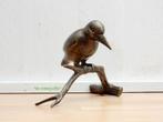 066* Bronzen ijsvogel op tak (Boven €75 geen verzendkosten), Ophalen of Verzenden, Nieuw, Overige materialen, Dierenbeeld