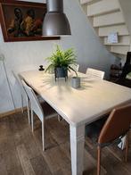 Witte grenen Eettafel, Huis en Inrichting, Tafels | Eettafels, 50 tot 100 cm, Grenenhout, 150 tot 200 cm, Gebruikt