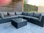 Loungeset Bois le duc en tafel met glasplaat, Tuin en Terras, Ophalen, Gebruikt, Loungeset