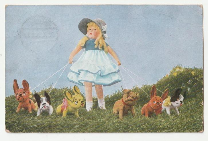 Mutzipuppen und Mutzitieren  1931 poppenkaart ezelsoortjes, Verzamelen, Ansichtkaarten | Themakaarten, Gelopen, 1920 tot 1940