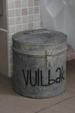 Vuilbakje-prullenbak WC/Badkamer - stoer Zink landelijk –, Minder dan 50 cm, Nieuw, Ophalen of Verzenden, Minder dan 10 liter