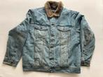 Heren Winter Jeans Jas met Bontkraag, Ophalen of Verzenden, Zo goed als nieuw, Maat 52/54 (L), Blauw