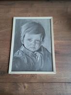 Vintage zwart-wit schilderij huilende jongen Bragolin, Huis en Inrichting, Woonaccessoires | Schilderijen, Tekeningen en Foto's