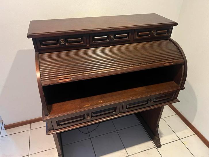 Antiek Rolluikbureau - Eikenhout, Huis en Inrichting, Bureaus, Gebruikt, Bureau, Ophalen