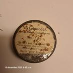 Antieke kist met nikkelpoeder blikjes, Ophalen of Verzenden