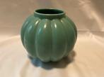Art Deco/30s  Mooie pompoenvormige plateel vaas , Ophalen, Gebruikt, Aardewerk of Porselein, Minder dan 50 cm