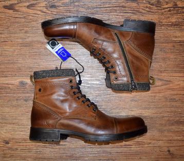 Jack & Jones - leren JFW Marly boots cognac - maat 41 beschikbaar voor biedingen