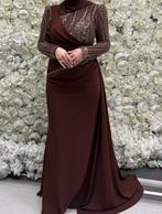Avondjurk bordeaux/bruin, Kleding | Dames, Gelegenheidskleding, Maat 38/40 (M), Galajurk, Bruin, Ophalen of Verzenden