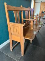Vintage houten kerkbank 3-zits, Antiek en Kunst, Ophalen