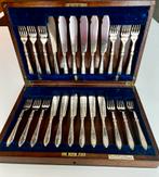Antiek Engels visbestek EPNS (24-dlg) Wilson & Sharp – kist, Ophalen of Verzenden