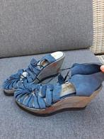 JAN JANSEN sleehak sandaal mt 40, Ophalen of Verzenden, Zo goed als nieuw, Blauw, Sandalen of Muiltjes