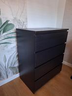 IKEA MALM Ladekast met 4 lades, zwartbruin, 80x100 cm, Ophalen, Gebruikt, 100 tot 150 cm, 50 tot 100 cm