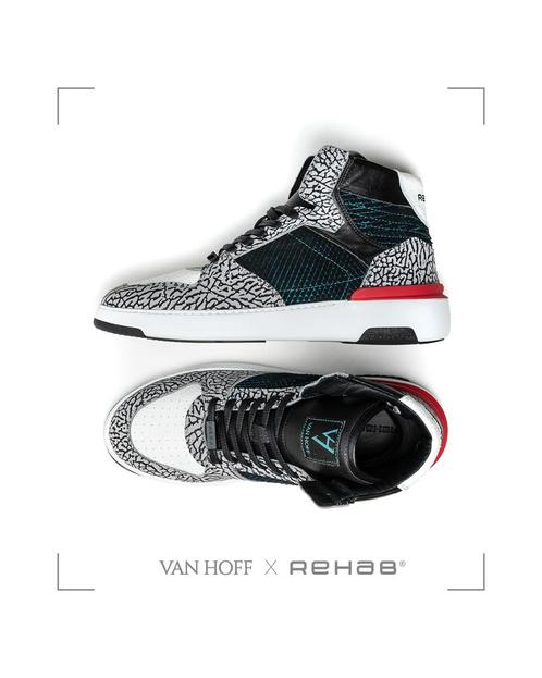 Roel van Hoff x Rehab Razer Cement Black-White maat 44, Kleding | Heren, Schoenen, Zo goed als nieuw, Overige kleuren, Ophalen