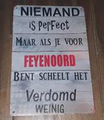 Feyenoord Wandbord - Niemand is Perfect, Ophalen of Verzenden, Nieuw