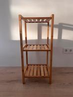 Bamboe badkamerrek hout met 3 etages 75,5x33x33 cm, Huis en Inrichting, Kasten | Stellingkasten, Ophalen, Gebruikt