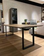 Robuuste eikenhouten tafel 240x100 cm., Ophalen, 100 tot 150 cm, Info@vissermeubelen.nl, 200 cm of meer