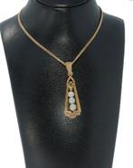 Diamanten fraaie 18k gouden ketting hanger design briljant, Met edelsteen, Verzenden, Zo goed als nieuw, Info@voordeelsieraden.nl