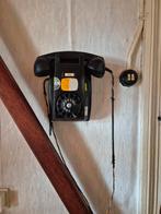 Vintage Wandtelefoon Zwart, Ophalen of Verzenden, Gebruikt
