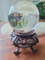 Kristallen Bol met Houten Onderstel - 10/11 cm, Ophalen of Verzenden