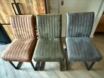 3 eetkamerstoelen met eco leer, Huis en Inrichting, Stoelen, Ophalen, Zo goed als nieuw, Leer, Drie