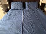 Blauw/Beige Dekbedovertrek 190x195 + 2 Slopen, Blauw, Dekbedovertrek, Tweepersoons, Ophalen of Verzenden
