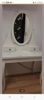 Witte kaptafel met spiegel van IKEA, Minder dan 50 cm, 100 tot 150 cm, Ophalen of Verzenden, Zo goed als nieuw