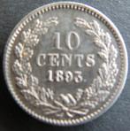 10 CENT 1893, Zilver, Koningin Wilhelmina, 10 cent, Losse munt