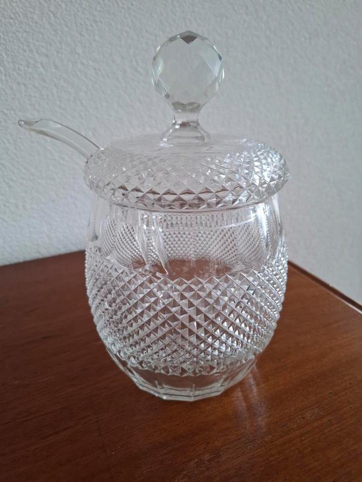 Antieke Kristallen Bowlpot met Lepel, Antiek en Kunst, Antiek | Glas en Kristal, Ophalen