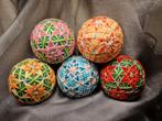 Temari-ballen "Kerstster", Ophalen of Verzenden