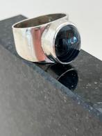 Brede zilveren ring met agaat, Ophalen of Verzenden, Zo goed als nieuw, 17 tot 18, Dame