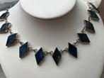 Zilveren collier Lapis Lazuli, Sieraden, Tassen en Uiterlijk, Zo goed als nieuw, Met edelsteen, Zilver, Verzenden
