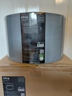 3 x Sober Lampenkap grijs chintz cilinder hoog 21 dia 35 HSH, Huis en Inrichting, Lampen | Lampenkappen, Sober interieur hotel chic landelijk modern