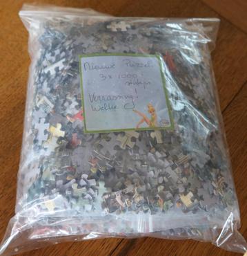 Verrassingszak met 3 nieuwe puzzels van 1000 stukjes beschikbaar voor biedingen