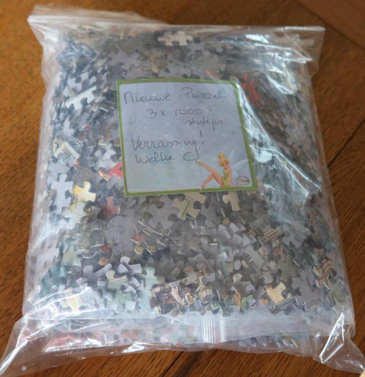 Verrassingszak met 3 nieuwe puzzels van 1000 stukjes, Hobby en Vrije tijd, Denksport en Puzzels, Nieuw, Legpuzzel, 500 t/m 1500 stukjes