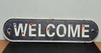 Welcome old look relief reclamebord van metaal wandbord deco, Info@deconoord.nl, Verzenden, Deco Noord, Nieuw