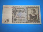 Duitsland - 20 Reichsmark 1939, Postzegels en Munten, Bankbiljetten | Europa | Niet-Eurobiljetten, Los biljet, Duitsland, Verzenden