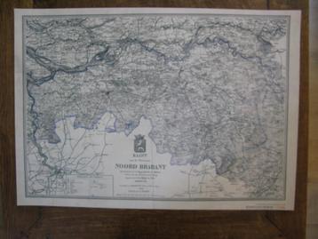 poster plattegrond Noord-Brabant in 1865 (uitg. ED en BHIC) beschikbaar voor biedingen